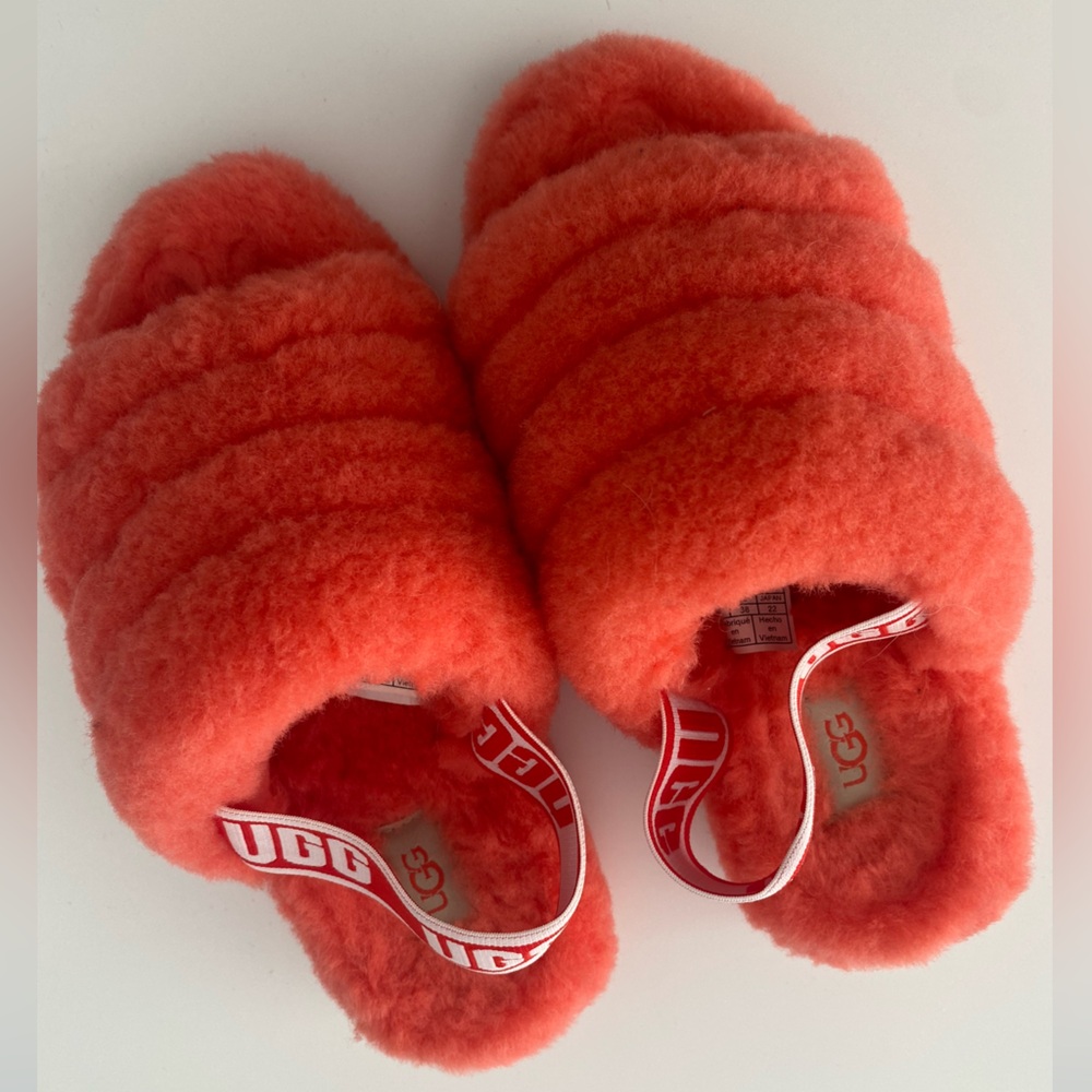 UGG Vibrant Red Fuzzy Slippers